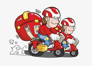 快递哥外卖快餐服务元素免抠