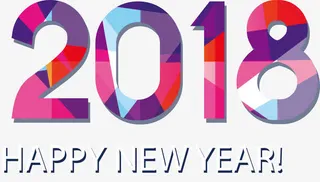 艺术彩色几何碎片艺术字免抠