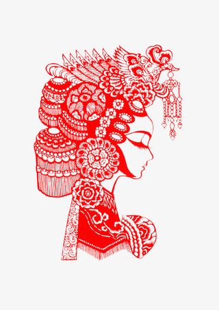 人物脸部剪纸免抠