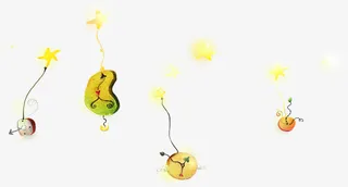 创意合成手绘水彩五角星光效免抠