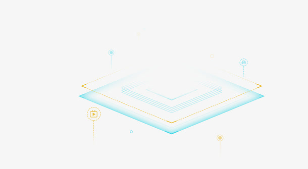合成科技效果方形元素logo免抠