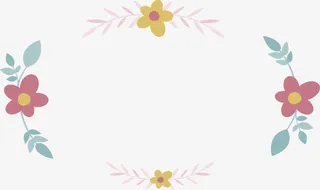 简约小花标题框免抠