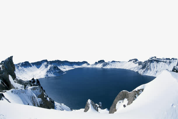天池雪景免抠