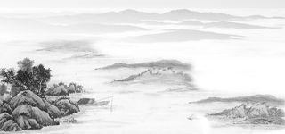 水彩山海报banner高清