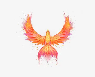 色彩光晕光影炫彩梦幻飞翔火凤凰免抠