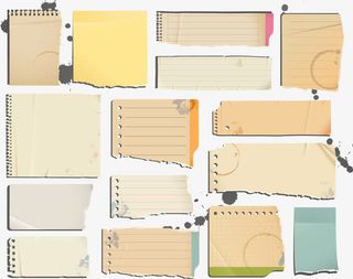 矢量卡通复古纸张免抠