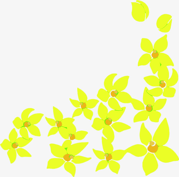 春天温馨黄色花朵免抠