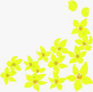 春天温馨黄色花朵免抠
