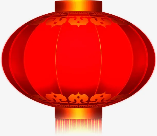 手绘红色简约春节灯笼免抠