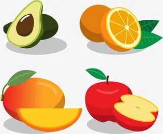 矢量手绘卡通水果免抠