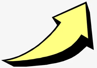 黄色拐弯箭头免抠