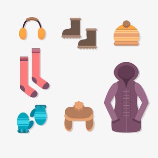 矢量冬装服饰免抠