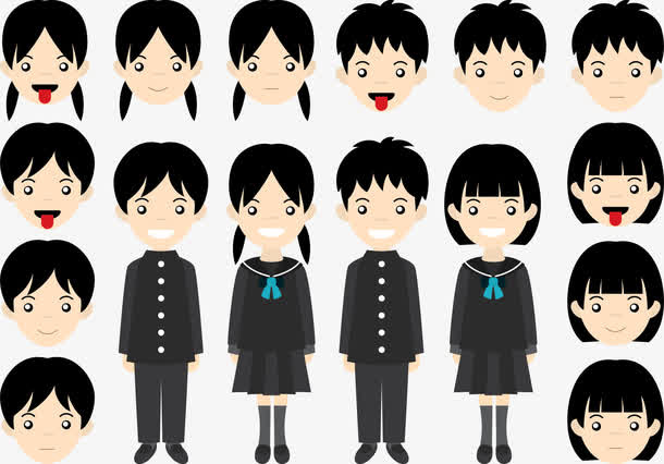 日本学生校服免抠