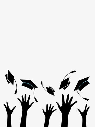 简约毕业季学生博士帽免抠