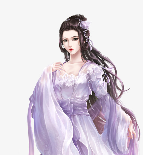 手绘古装美女角色人物免抠