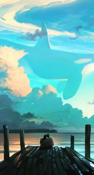 梦想蓝色美景追梦免抠