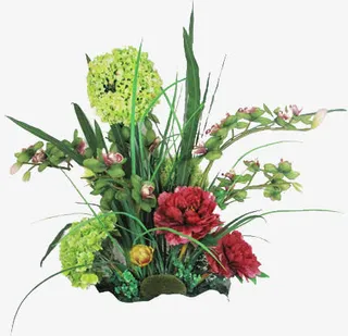 绿色精美花朵植物装饰免抠