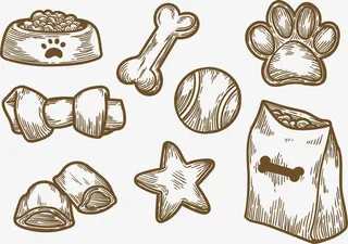 手绘特色狗粮免抠