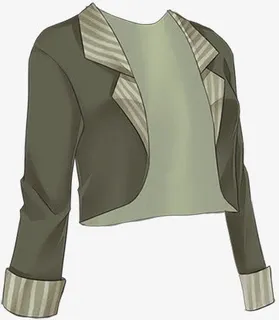 黑色格子漫画外套免抠