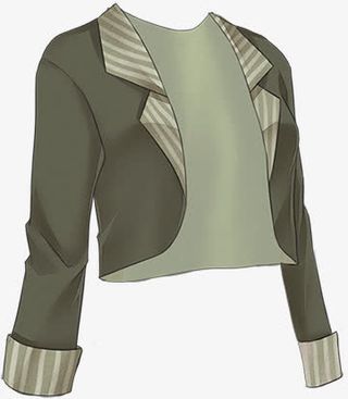 黑色格子漫画外套免抠