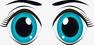 蓝色卡通大眼睛图免抠