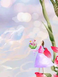 手绘小清新插画春天清明背景素材高清 手绘小清新插画春天清明背景素材高清