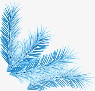 蓝色植物树枝免抠
