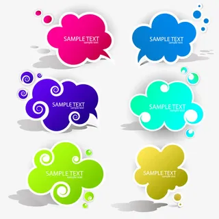 矢量云朵对话框免抠