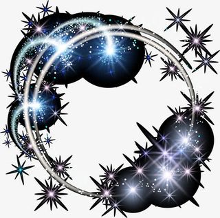 梦幻黑色圆圈星光免抠