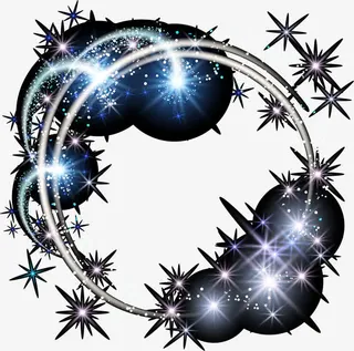 梦幻黑色圆圈星光免抠