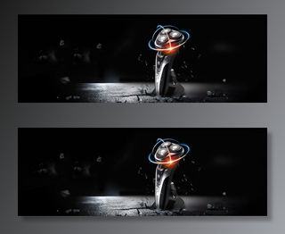 剃须刀促销季质感黑色banner高清