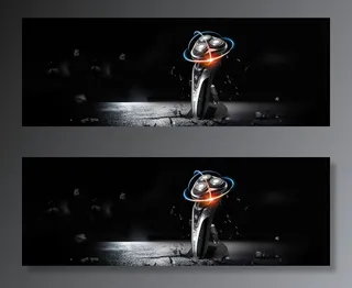 剃须刀促销季质感黑色banner高清