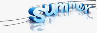 矢量summer艺术字免抠