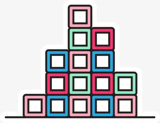 彩色方块游乐设施免抠