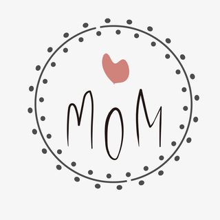 黑色母亲节圆形标签免抠