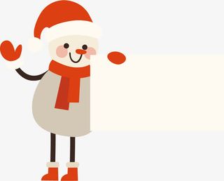 矢量图挥手的雪人免抠