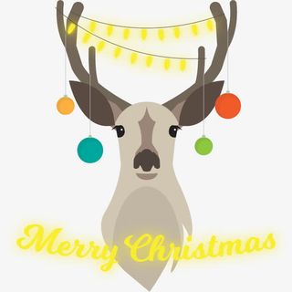 发光彩灯驯鹿免抠