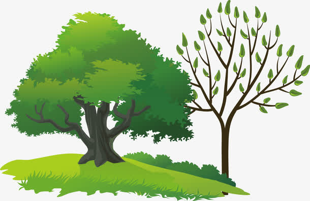 矢量大树免抠手绘/卡通卡通元素