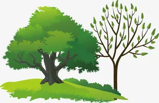 矢量大树免抠手绘/卡通卡通元素
