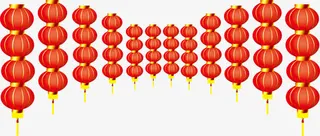 手绘红色灯笼结婚贺卡免抠