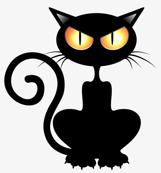 万圣节黑色小猫元素2免抠