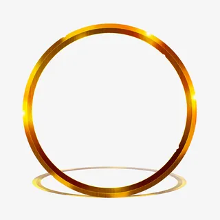 金色金属质感圆形边框素材免抠