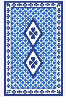 蓝色花纹扑克牌背面免抠