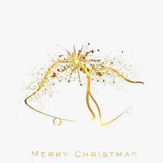 金光闪耀圣诞节铃铛免抠