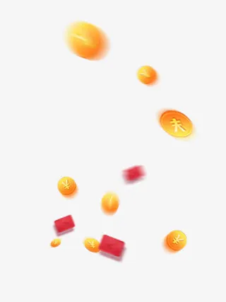 漂浮金币素材免抠