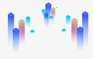 渐变几何立体矩形免抠