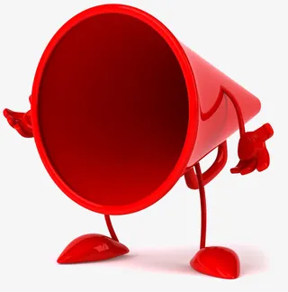 说话的红色喇叭小人免抠