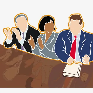 装饰插图鼓掌欢迎的商务场景免抠