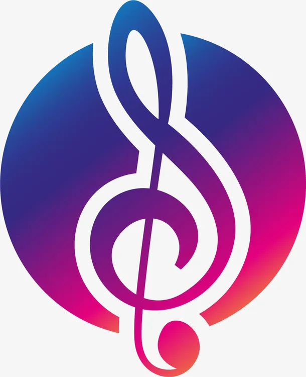 时尚音符渐变UI设计免抠