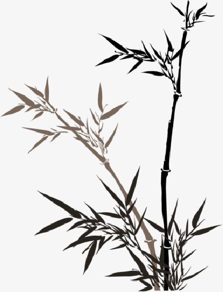 水墨系列山水画之竹子免抠